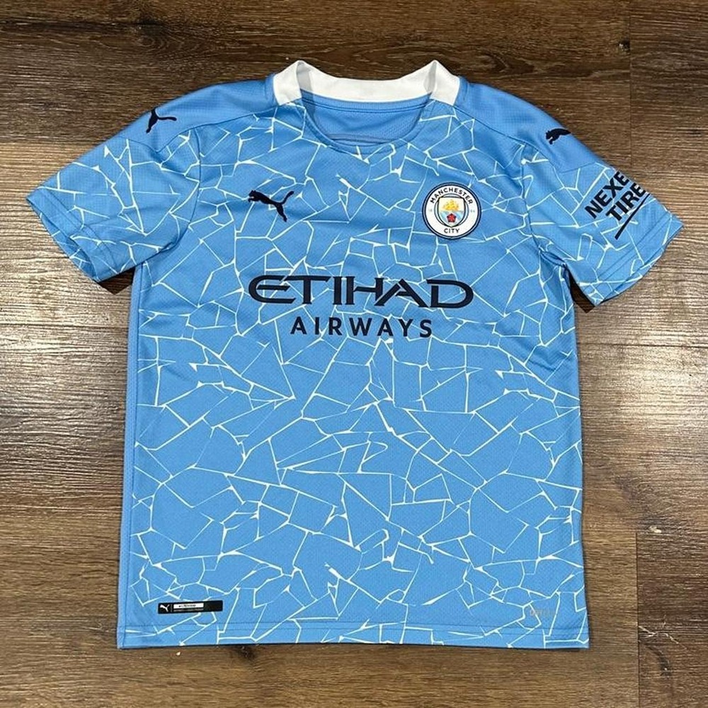 Puma Manchester City Home Jersey Bhatia 12 Blue White Mosaic Youth M 11-12Y